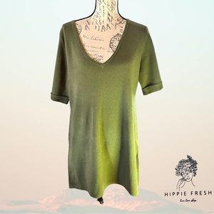 Fisherman Out Of Ireland Cashmere/Wool Short Sleeve Sweater Dress XL New W Tags